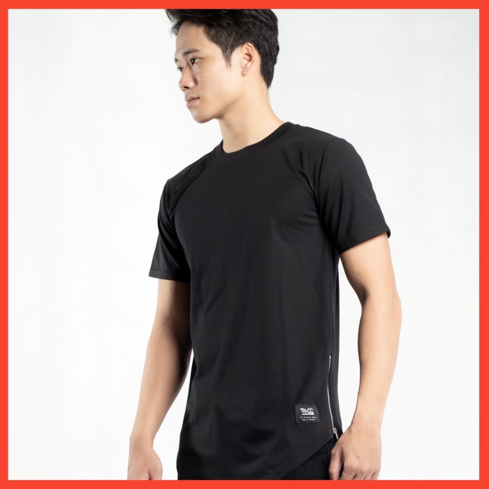 Áo thun nam LongTee Zip màu Đen (Dilu)