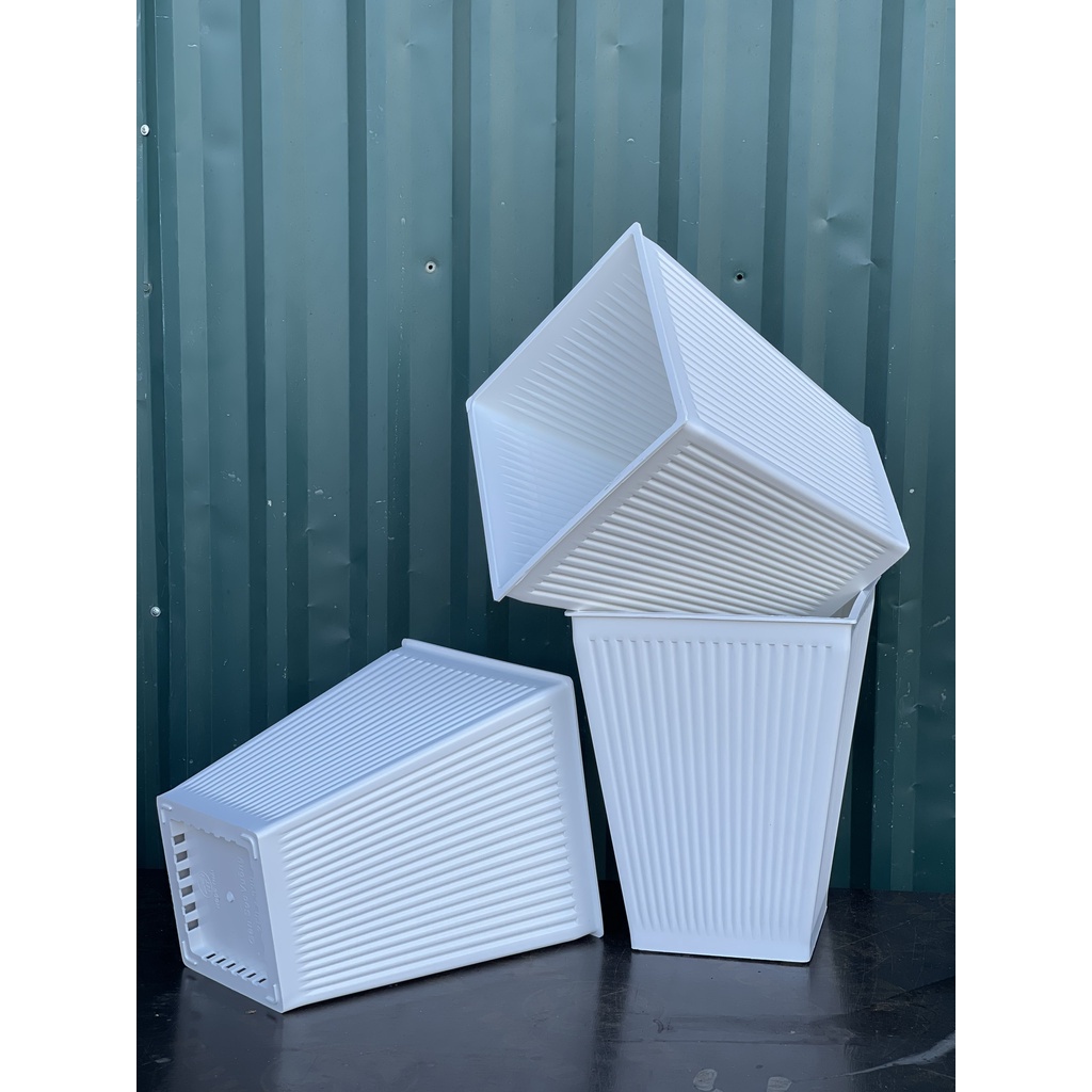 Chậu nhựa vuông cao gân sọc hàng đẹp Siêu dày- 3 size