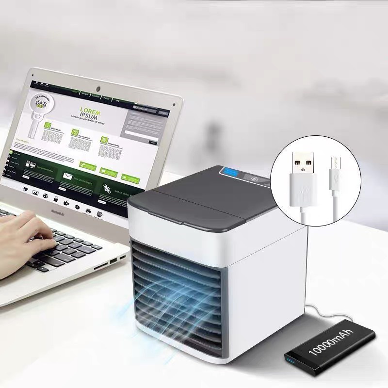 Quạt Hơi Nước Mini Để Bàn Quạt Điều Hòa Hơi Nước Phun Sương Siêu Mát Siêu Bền Đèn Rọi Ray Asaki