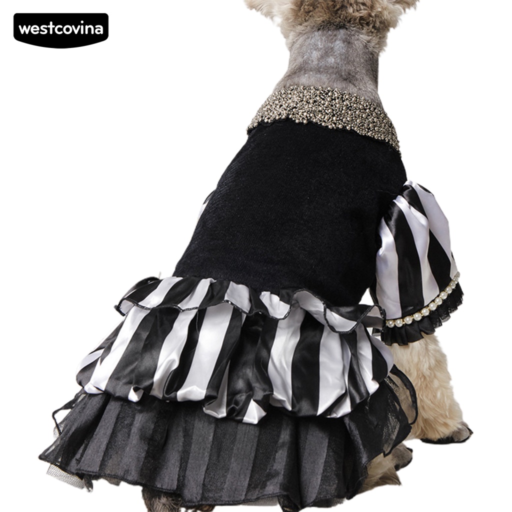 Đầm Đính Ngọc Trai Nhân Tạo Màu Sắc Tương Phản Đáng Yêu Cho Cún Cưng