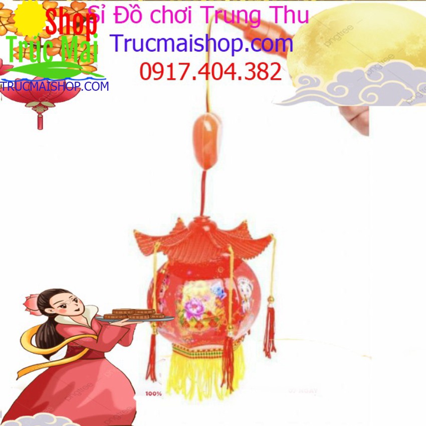 Sỉ 10 lồng đèn mái đình nhỏ nhạc trung thu