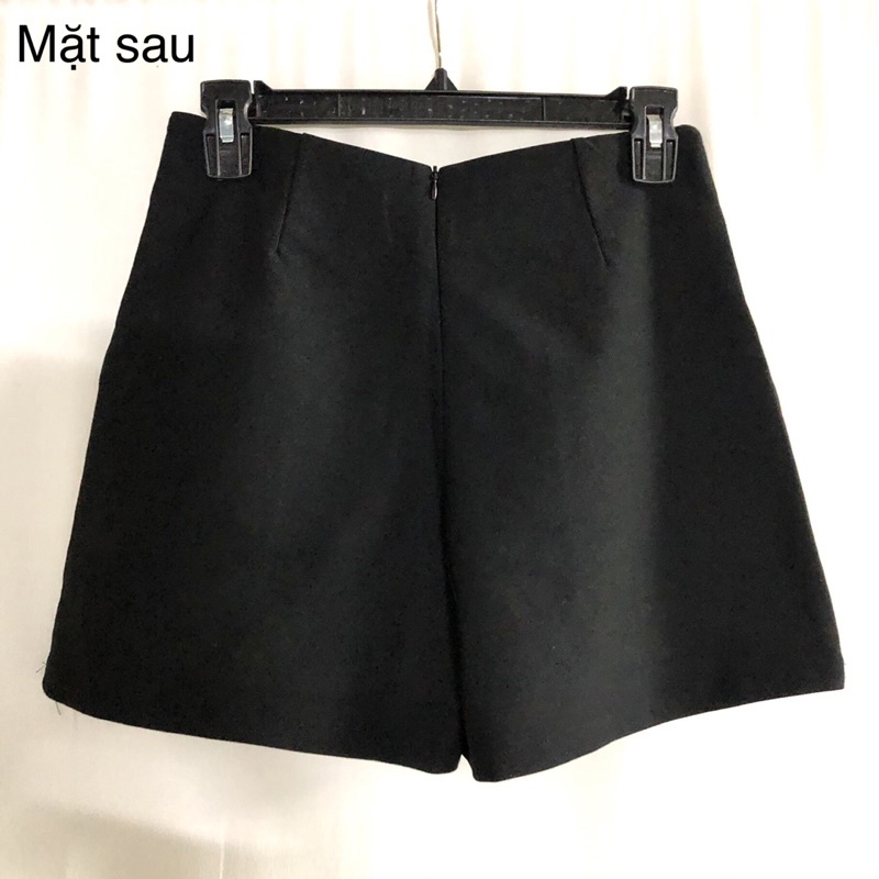 Quần short nữ quần đùi nữ cạp cao dáng chữ a vải tuyết mưa khóa kéo sau lưng