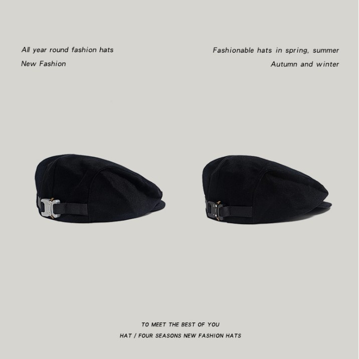 Mũ Beret Cài Khóa Phong Cách Đường Phố Hàn Quốc Thời Trang Mùa Hè Cho Nam Và Nữ