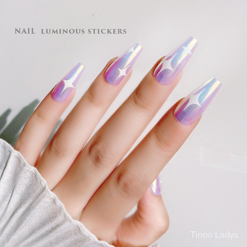 Hình dán dạ quang xinh xắn trang trí móng tay nghệ thuật