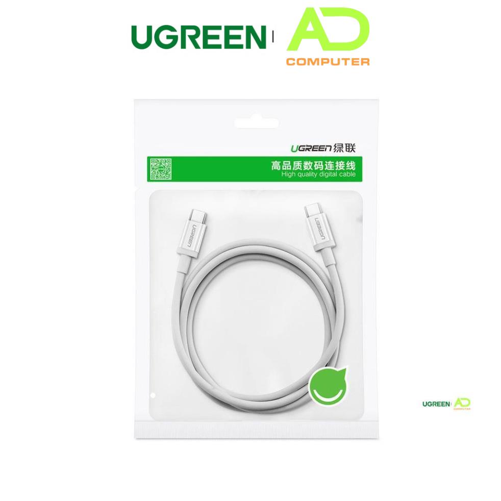 Cáp sạc nhanh USB-C sang USB-C, dòng 3A kết nối sạc và truyền dữ liệu, hỗ trợ sạc QC3.0 dài từ 0.5-2m UGREEN US264
