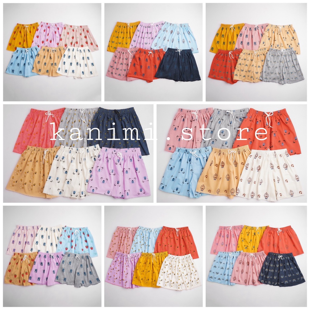 Quần đùi mặc nhà nữ phom to 40-65kg, chất đẹp 100% cotton, cạp chun mềm, họa tiết hoạt hình siêu xinh Kanimi