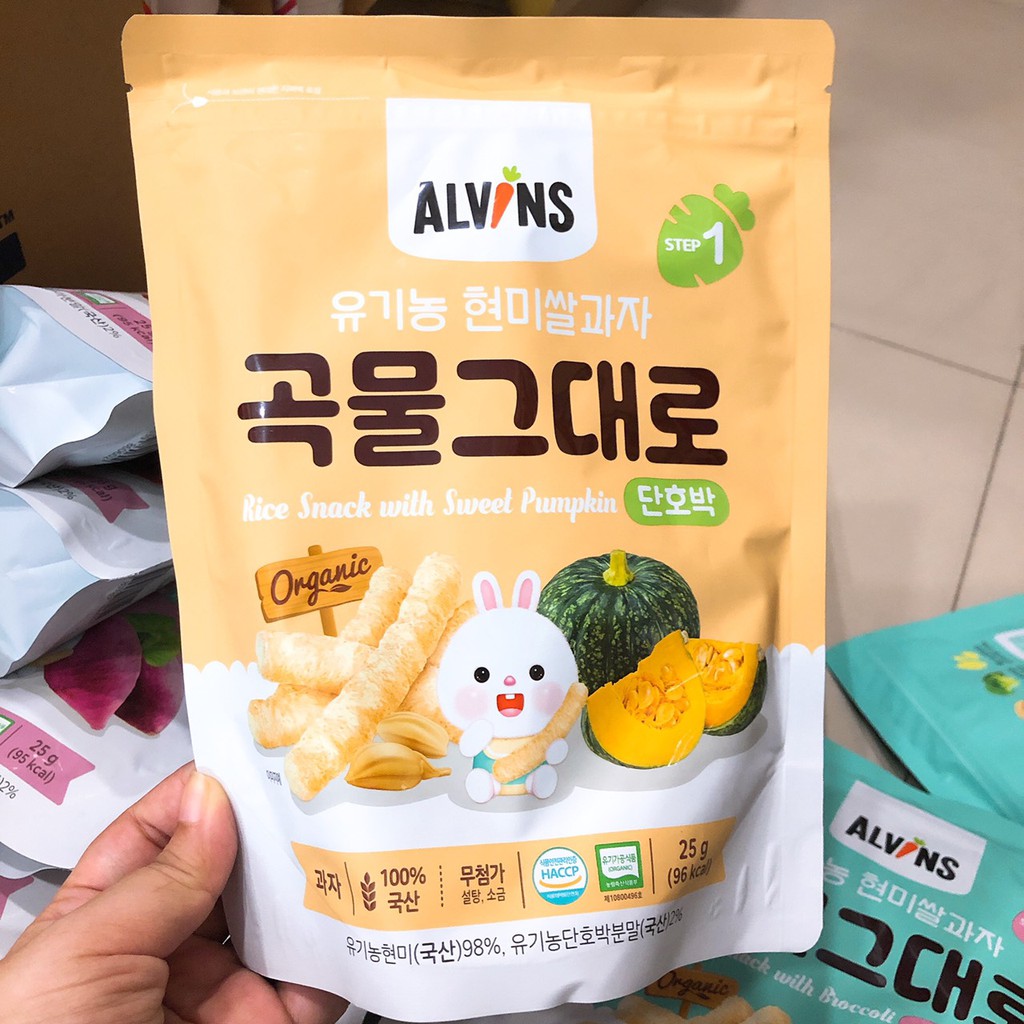 Bánh gạo ăn dặm ALVIN hữu cơ cho bé 6m