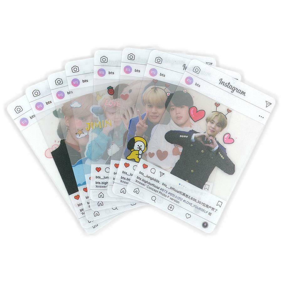 Set 8 tấm ảnh trong suốt in hình các thành viên BTS Instagram dễ thương