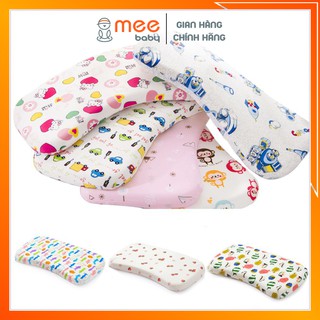 Gối cao su non cho bé - gối sơ sinh chống méo đầu mềm mại an toàn - MeeBaby