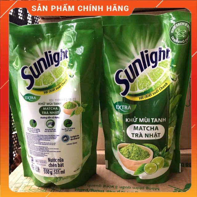 Nước rửa chén sulight matcha trà nhật, lô hội