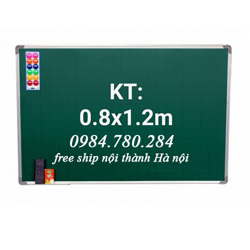 Bảng từ xanh viết phấn KT: 0,8x1,2m (tặng kèm phấn, nam châm)