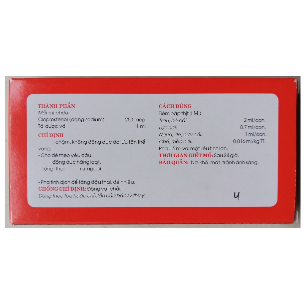 5 ống HAN-PROST 2ml  Sản phẩm cao cấp chuyên dùng cho gia súc, chó mèo đẻ theo yêu cầu