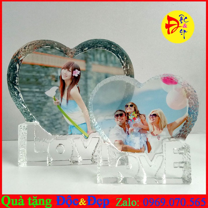 Pha lê tim Love in hình theo yêu cầu