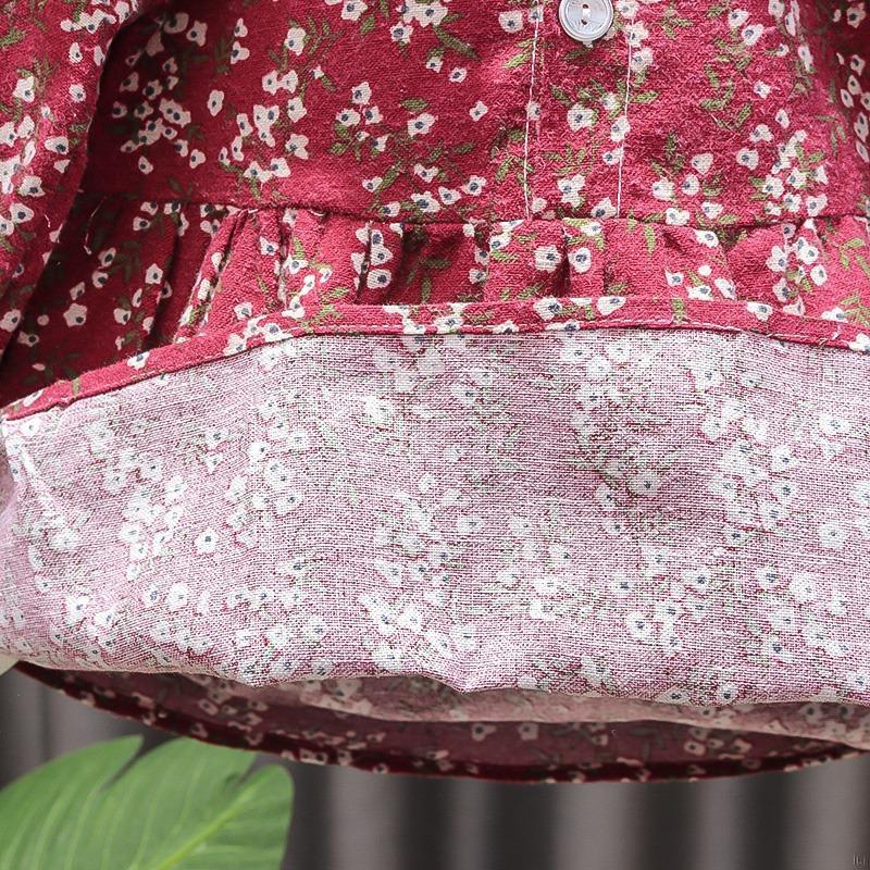 Đầm Tay Dài Họa Tiết Hoa Phong Cách Hàn Quốc Cho Bé Gái