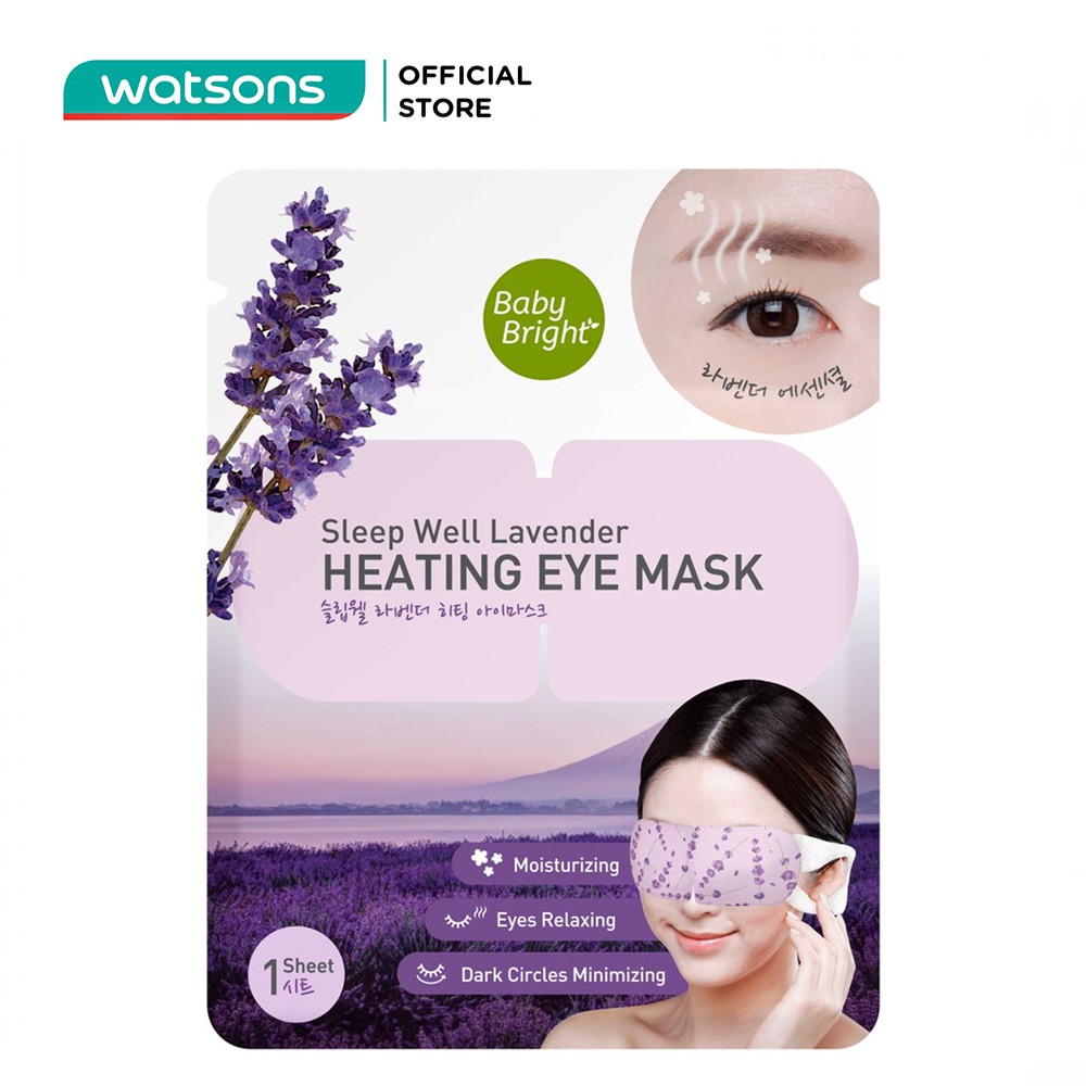 Mặt Nạ Tạo Nhiệt Giảm Quầng Thâm Và Bọng Mắt Baby Bright Sleep Well Lavender Heating Eye Mask