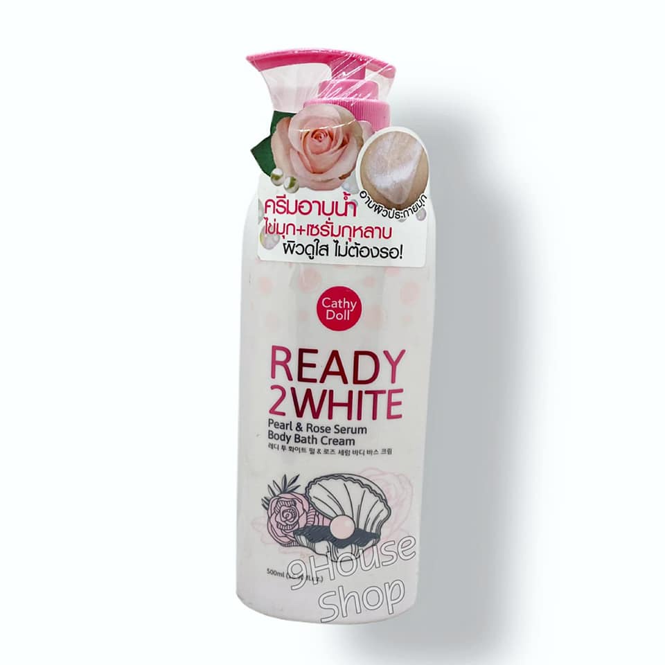 01 Chai Sữa Tắm Trắng Da Tinh Chất Ngọc trai & Hoa Hồng Cathy Doll Pearl & Rose Serum Body Bath Cream Thái Lan 500ml