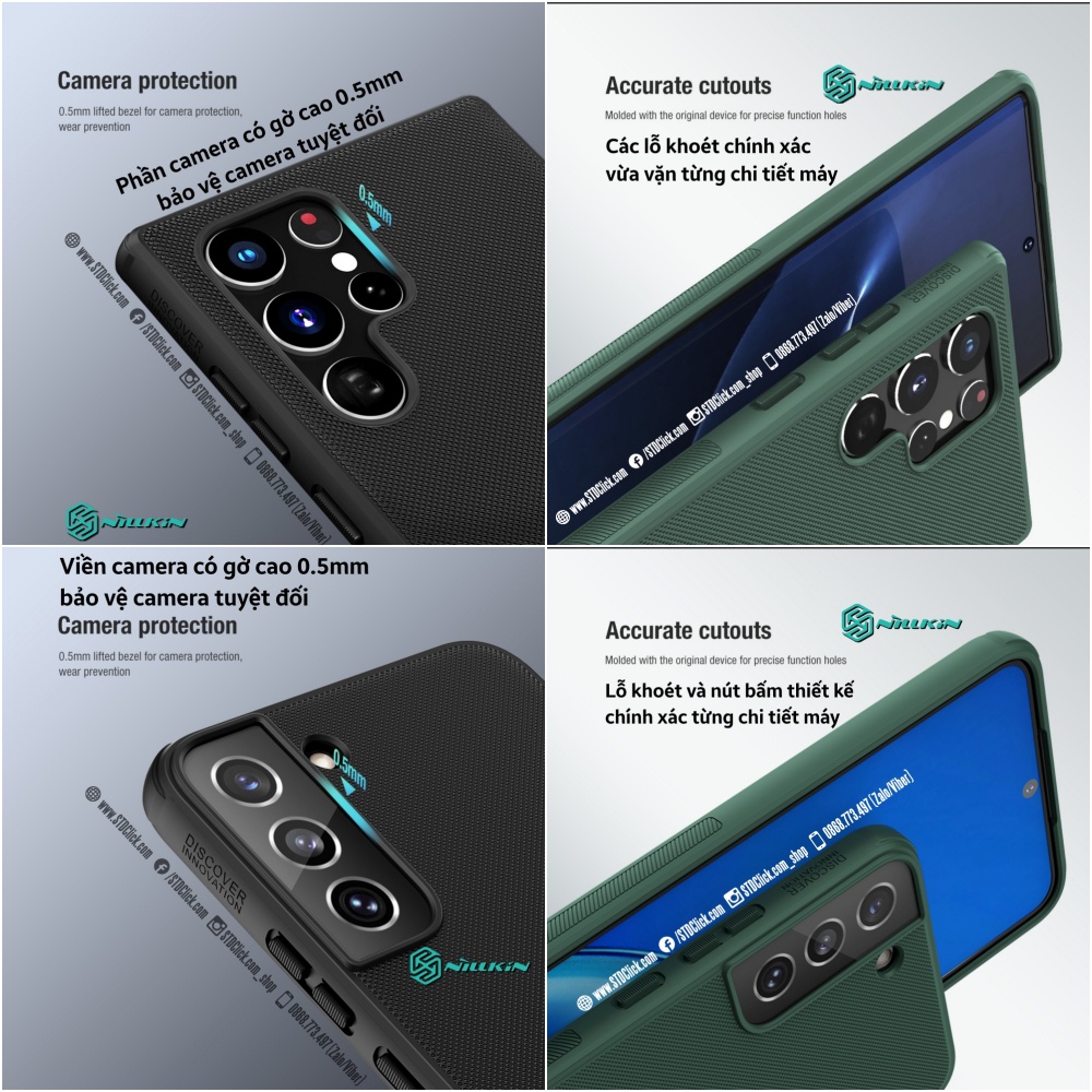 ỐP LƯNG SAMSUNG GALAXY S22 5G - S22 PLUS 5G - S22 ULTRA 5G NILLKIN NHỰA CỨNG VIỀN DẺO CHÍNH HÃNG