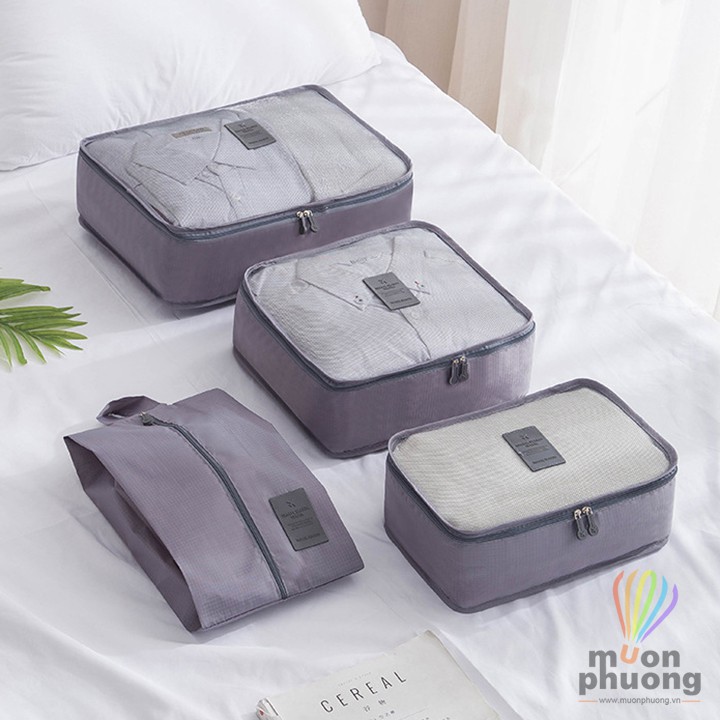 Set bộ 7 túi đựng đồ du lịch dày size lớn đa năng sắp xếp đồ tiện dụng - MUÔN PHƯƠNG SHOP