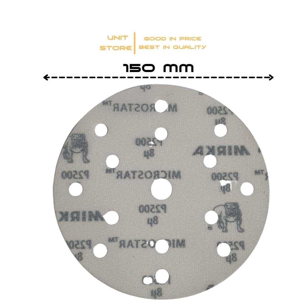 Nhám film 150 mm Mirka Microstar 6 inch đế lông nhám siêu mịn chuyên dùng làm mờ chà lớp sơn 1500 2000 2500