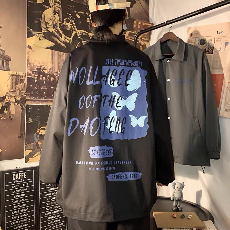 [Mã SKAMCLU7 giảm 10% tối đa 50K đơn 0Đ] Áo khoác dù sơmi unisex cardigan form rộng DAOFENG nam nữ ulzzang Wind | BigBuy360 - bigbuy360.vn