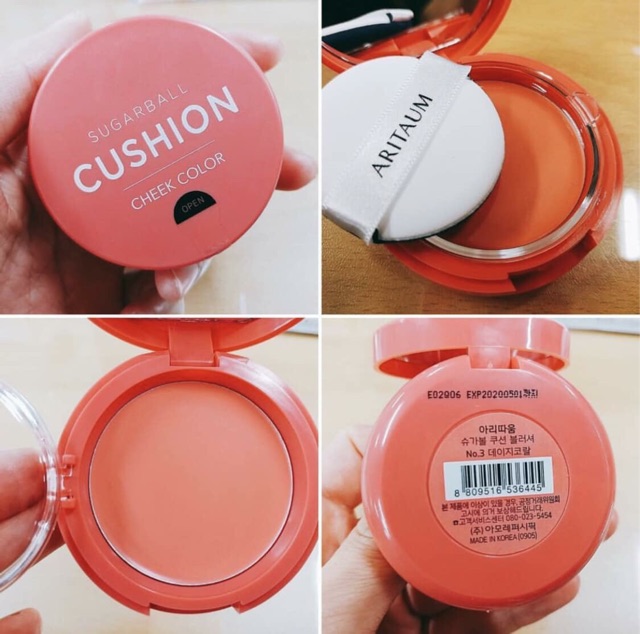 Má hồng kem Aritaum Sugarball Cushion Cheek Color