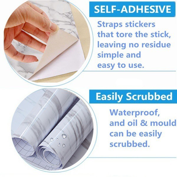 Giấy dán tường PVC dày chống thấm nước họa tiết giả đá hoa cương | BigBuy360 - bigbuy360.vn