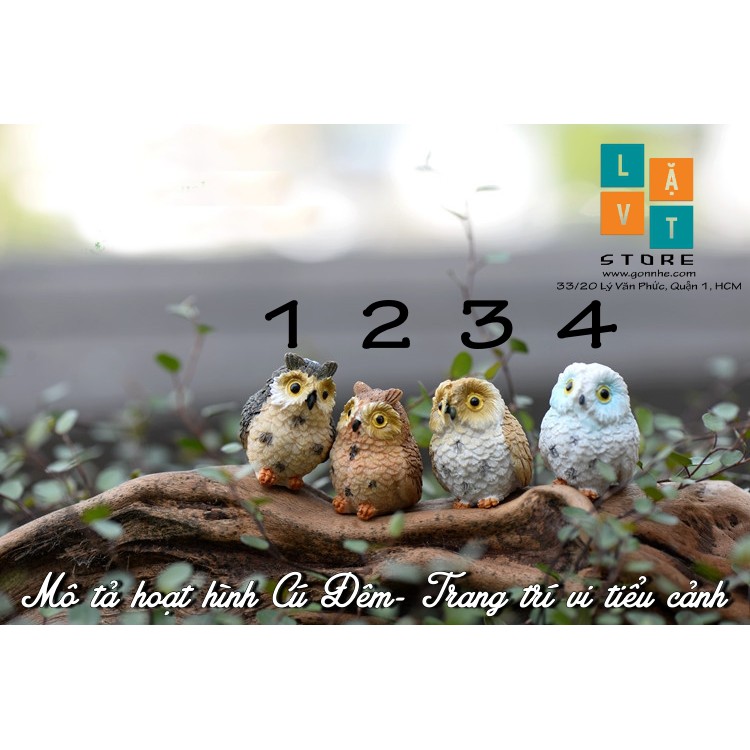 Mô Hình Micro Bé Cú Thông Minh Dùng Để Trang Trí Vi Tiểu Cảnh, phụ kiện handmade - Đơn Giản Chân Thật Giá Rẻ Bất Ngờ