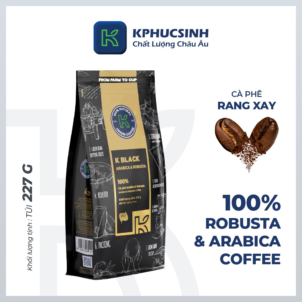Hộp quà tặng K Coffee cà phê rang xay  nguyên chất và hoà tan Love Box 2 KPHUCSINH - Hàng Chính Hãng