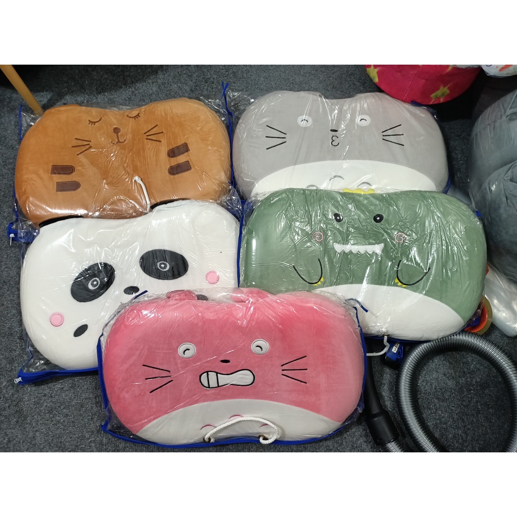 Gối đầu cao su non siêu mềm mịn, gối nằm hình thú dễ thương cho học sinh, văn phòng có túi đựng