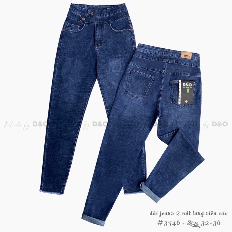 Quần Jeans Denim Lưng Siêu Cao Giấu Bụng - Tôn Chân Dài