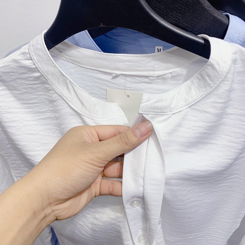 [ ẢNH THẬT ] Áo Sơ Mi Nam Cổ Tàu,Cổ Trụ Thời Trang Phong Cách Hàn Quốc From Lên Dáng Chuẩn Chất Đũi Siêu Mát Full Trắng | BigBuy360 - bigbuy360.vn