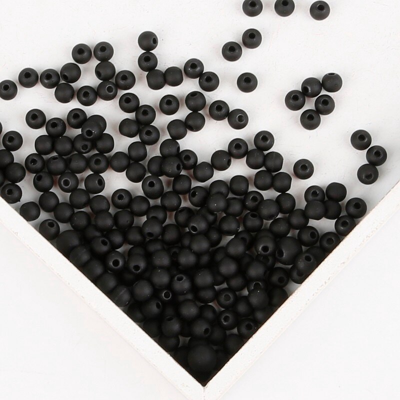 Hạt xâu chuỗi acrylic lỗ lớn làm trang sức màu đỏ đen 6mm/ 8mm/ 10mm/ 12mm/ 14mm/ 16mm