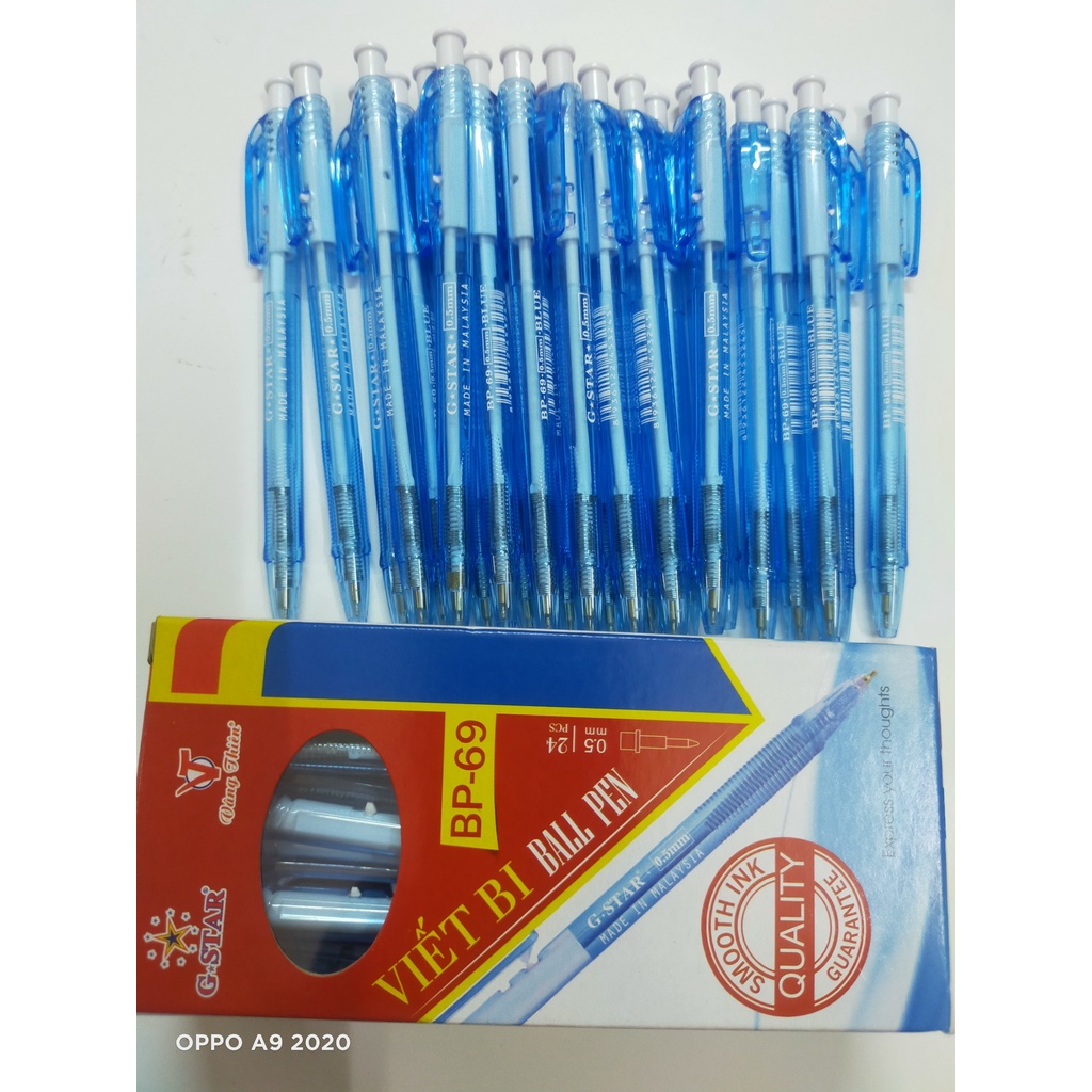 Combo 5 Cây Viết Bi Bấm Gstar BP69 Ngòi 0.5mm Mực Xanh