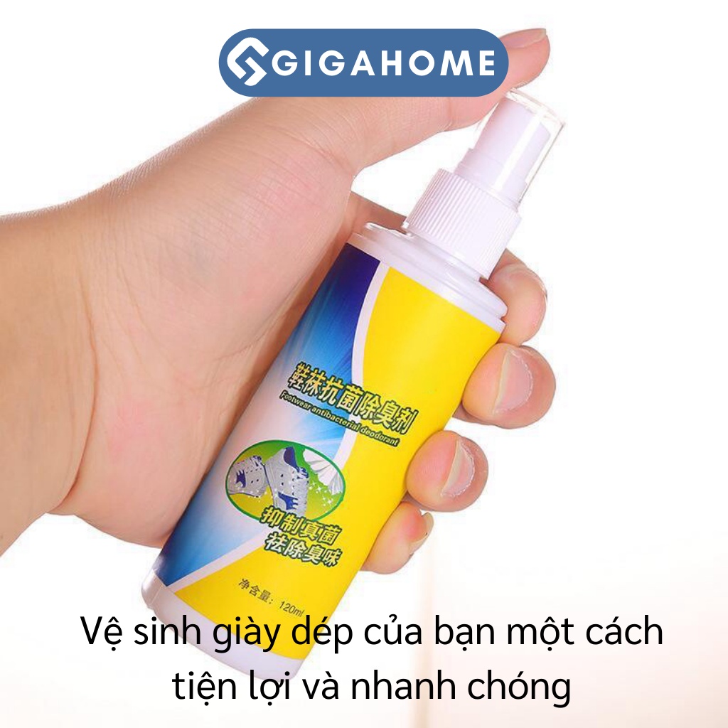 Xịt Khử Mùi Giày, Chống Hôi Chân GIGAHOME Diệt Khuẩn, Lưu Giữ Hương Thơm 120ml 5394