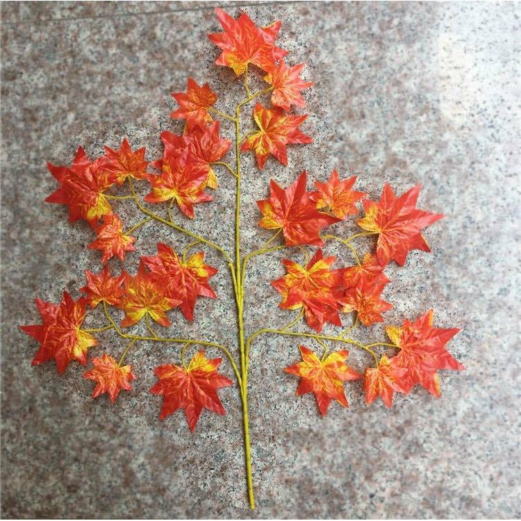 Cành Lá Phong Xanh Đỏ Làm Cây Giả Big size 60-68cm