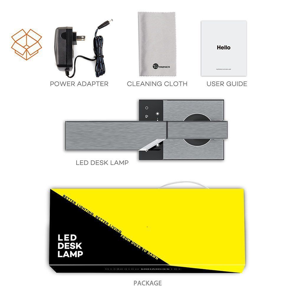 [Giá Hủy Diệt] Đèn LED để bàn thông minh TaoTronics TT-DL16, 12W, 5 chế độ ánh sáng, 6 mức sáng, thân kim loại