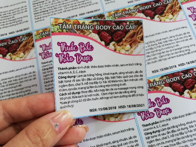 In tem túi zip tắm trắng