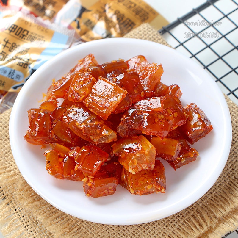 Gân Bò Cay Tỏi Ớt - Snackseeker - Gân Bò Cay dai dai , giòn giòn - Đồ ăn Vặt Trung Quốc 🐮