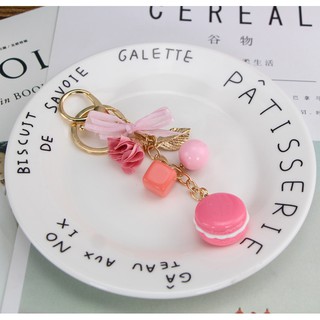 Móc khóa macaron dây nơ
