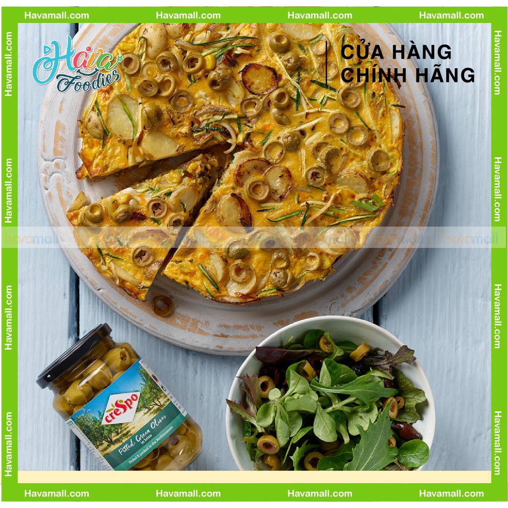 [HÀNG CHÍNH HÃNG] Trái Oliu Xanh Không Hạt Crespo 333gr – Pitted Green Olives