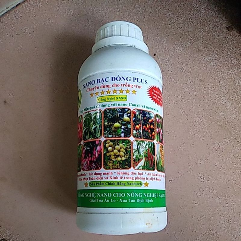 CHẾ PHẨM NANO BẠC ĐỒNG PLUS CHAI 500ML PHÒNG TRỊ BỆNH CÂY TRỒNG DO NẤM, VI KHUẨN, VI RÚT GÂY RA