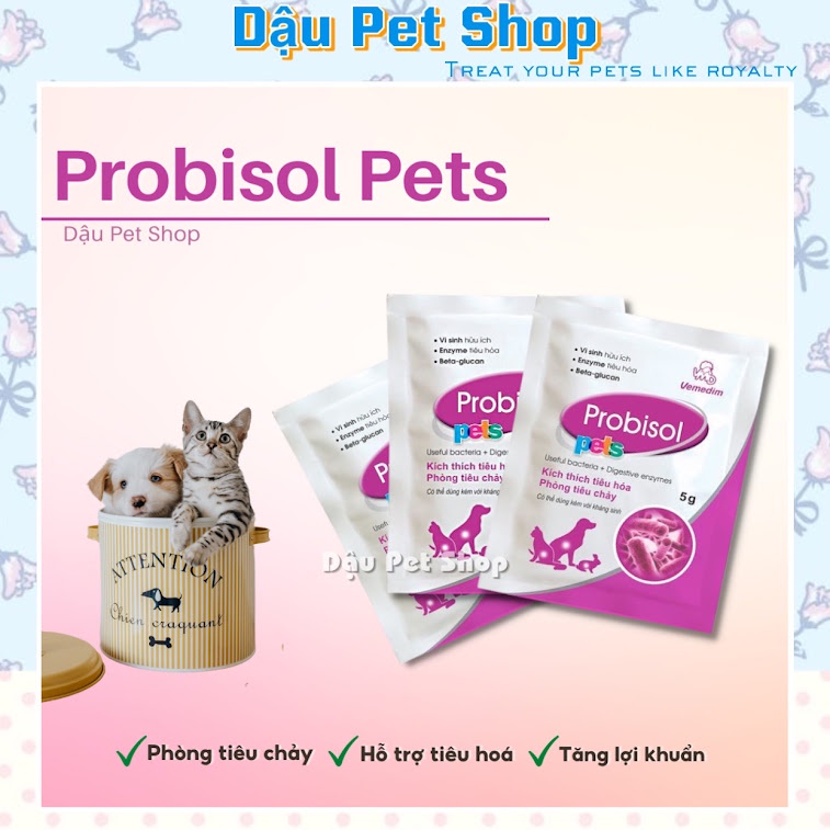 Men tiêu hóa Probisol Pets cho chó mèo gói 5g