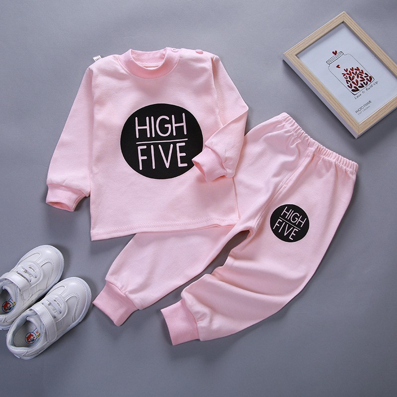 Bộ đồ ngủ áo cotton in hoạt hình + quần dài cho bé