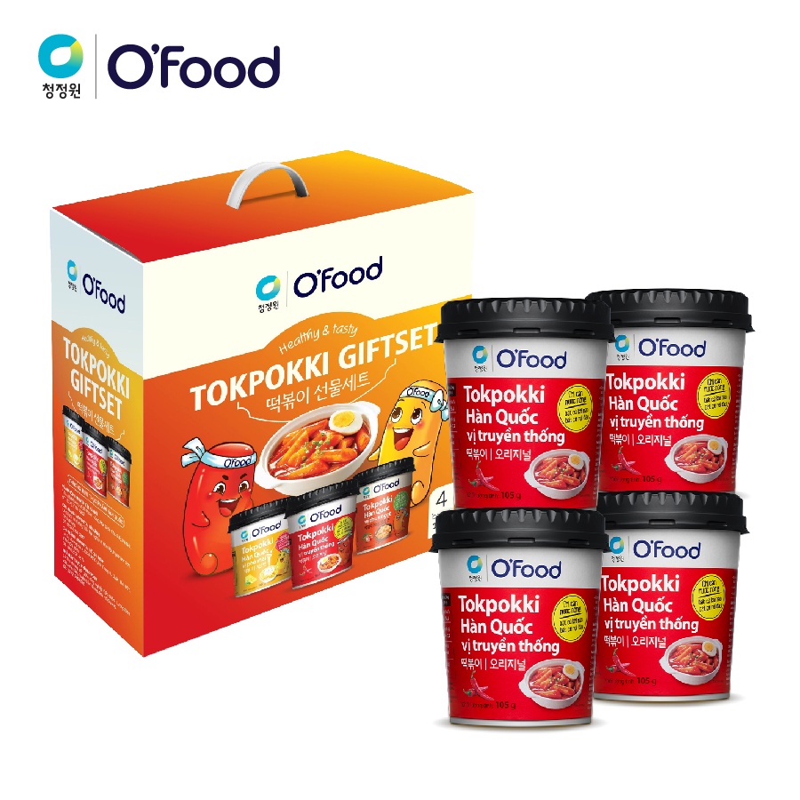 HỘP QUÀ 4 hộp tokbokki O'food 105g các vị