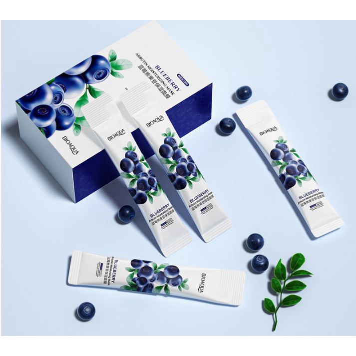 Hộp 20 Gói mặt Nạ Ngủ Nha đam Việt quất Bioaqua Cấp nước Dưỡng trắng da