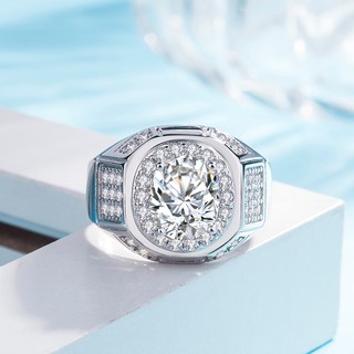 NHẪN NAM ĐÍNH KIM CƯƠNG NHÂN TẠO (ĐÁ ZIRCON CZ) CAO CẤP VVS #23RM - 1CARA