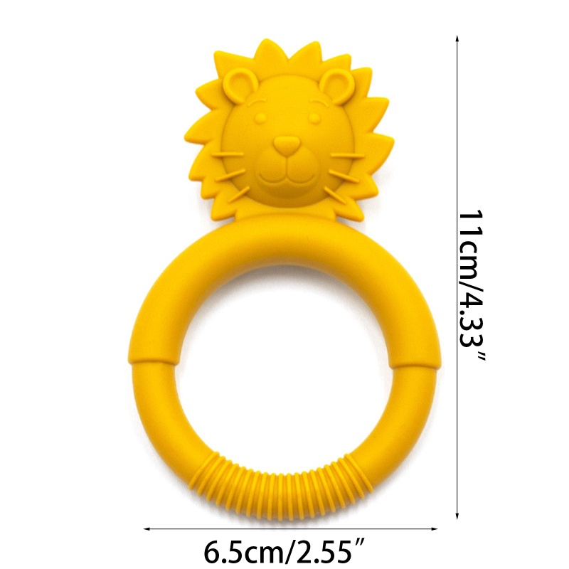 Đồ Chơi Ngậm Nướu Bằng Silicon Hình Sư Tử Hoạt Hình Dành Cho Bé Trai Gái