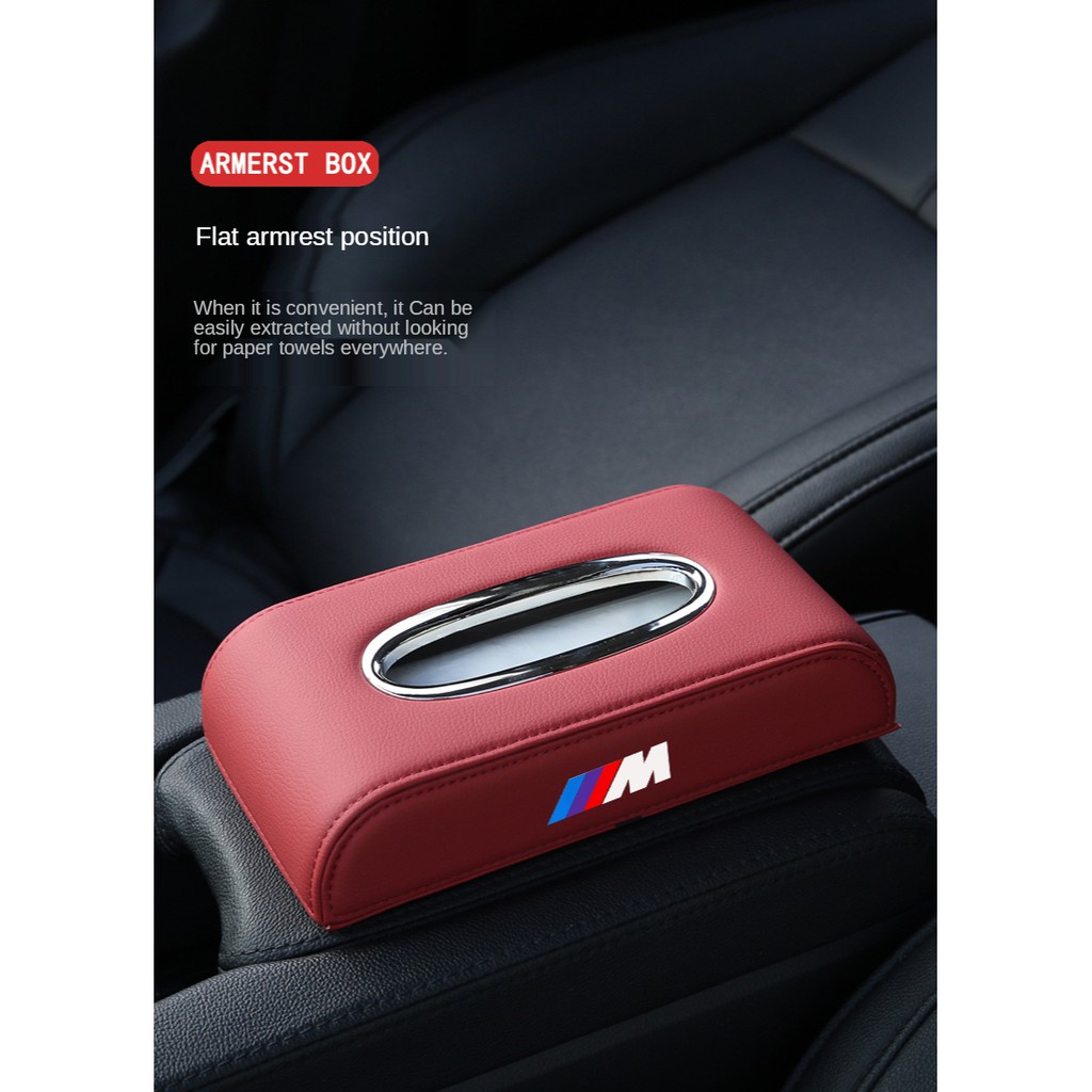 Hộp Đựng Khăn Giấy Bằng Da Cao Cấp Cho Xe Hơi BMW F30 F20 F10 E34 E46 E60 E90 E36 X1 X3 X5 G20 G30