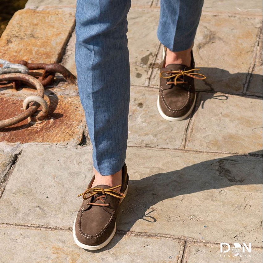 Giày Boat Shoes Nâu Đậm Thương Hiệu DON ITALIANO