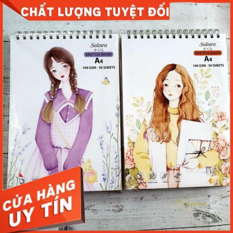 Sổ vẽ a4 20*30cm, sketch book (50 tờ)